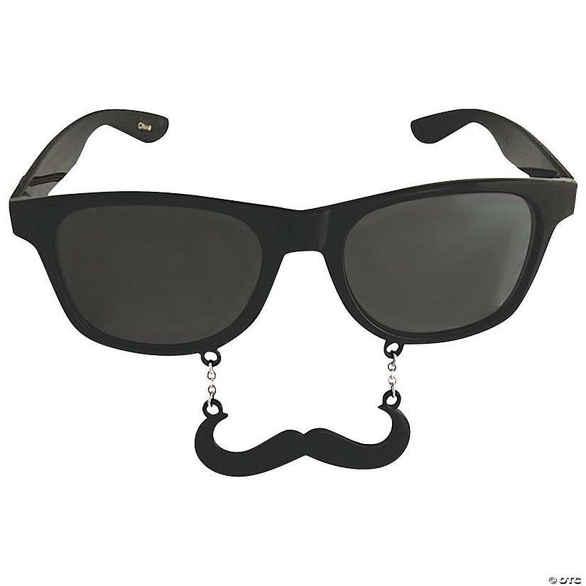 Dark Sun-Stache Glasses with Mustache Image