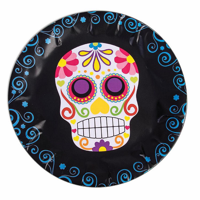 Day Of The Dead 9" Round Disposable Plate 8 Pack Image
