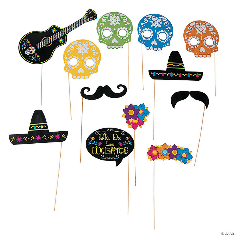 Day of the Dead Photo Stick Props- 12 Pc. Image