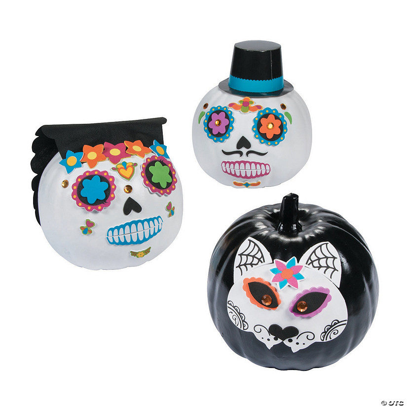 Day of the Dead Pumpkin Decorating Kit - Makes 6 Image