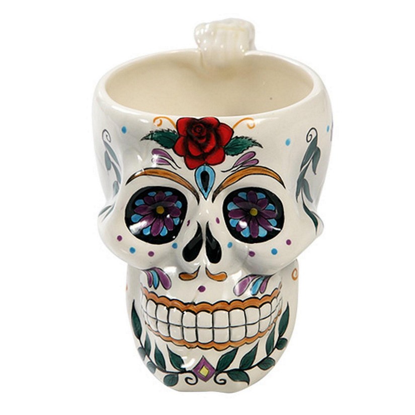 Day of the Dead Skull with Rose Mug Image