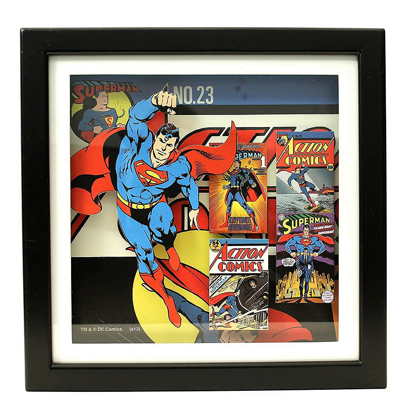 DC Comics Superman #23 Wood Frame 3D Shadow Box Wall Art  14 x 14 Inches Image