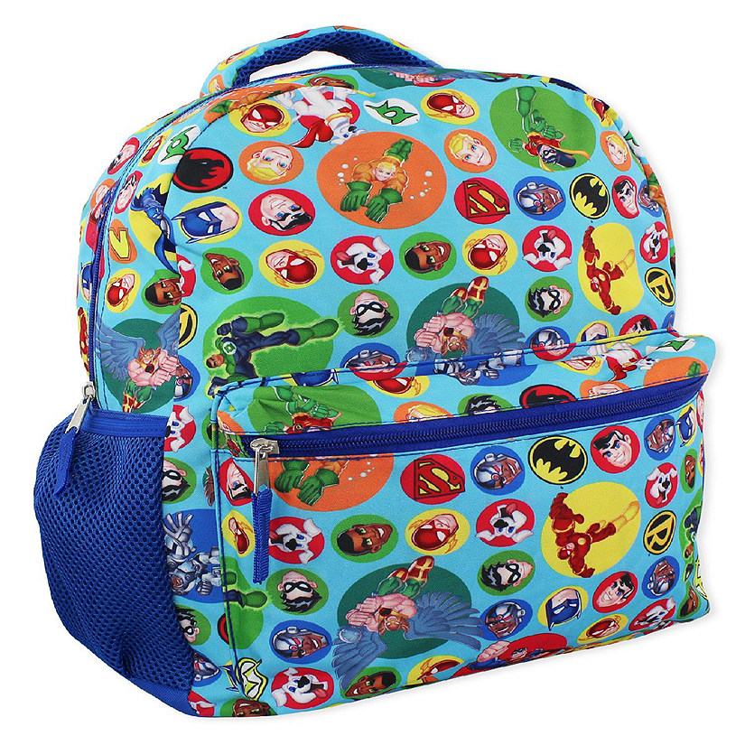 DC Super Friends Boys Girls 16" School Backpack (One Size, Blue) Image