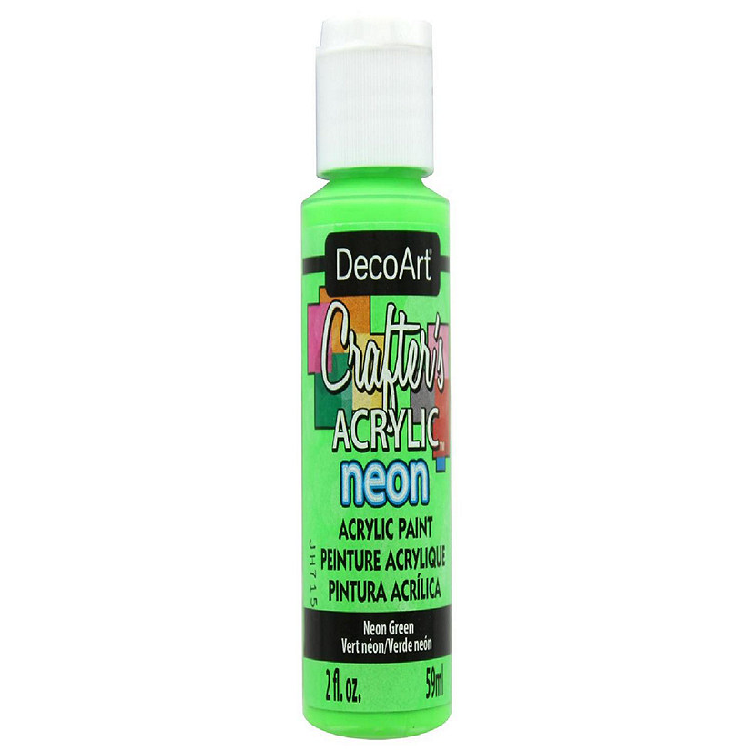 Decoart Crafter's Acrylic Paint 2oz Neon Green Image