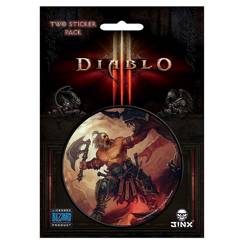 Diablo III 3" Round Sticker 2-Pack: Barbarian Class Image