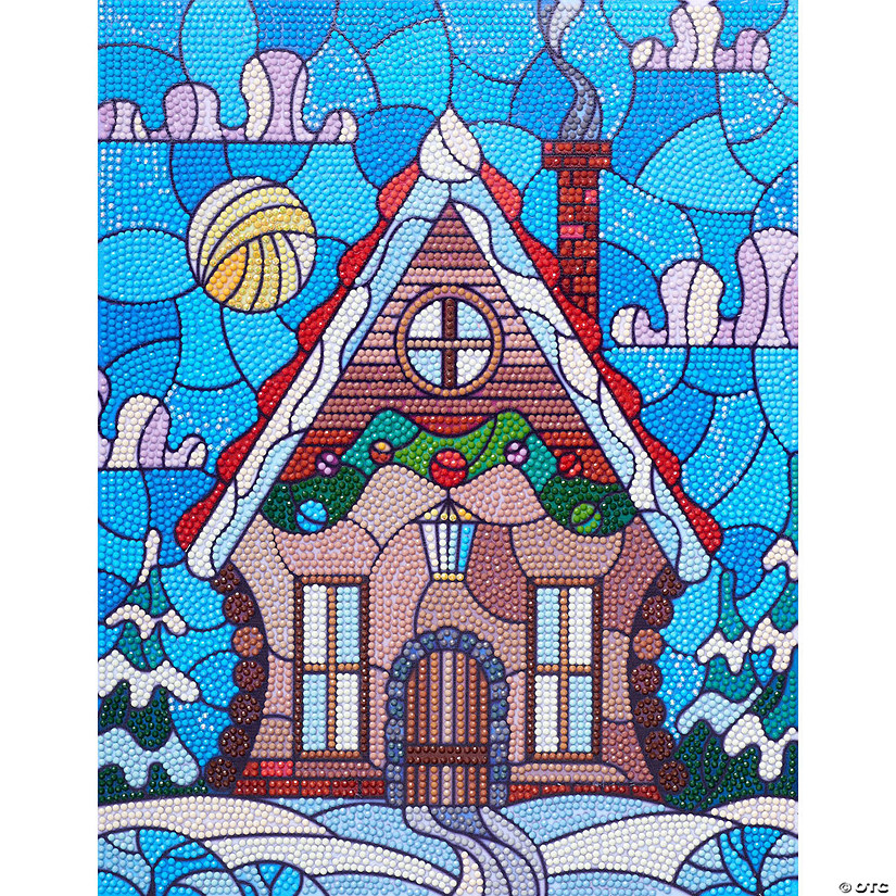 Diamond Art Kit 11"x 14" Intermediate Stained Glass Gingerbread House&#160; &#160;&#160; &#160; Image
