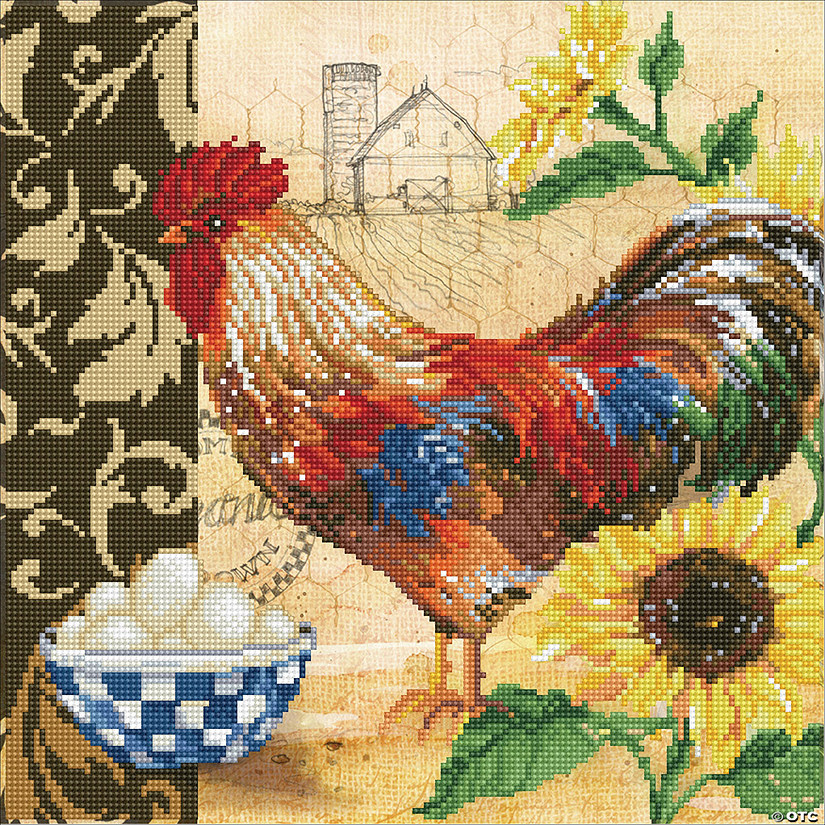 Diamond Dotz Diamond Embroidery Facet Art Kit 16"X16"-Country Rooster Image