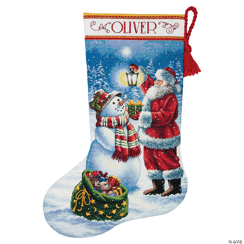 Dimensions Gold Collection Counted Cross Stitch Kit 16" Long-Holiday Glow Stocking (18 Count) Image