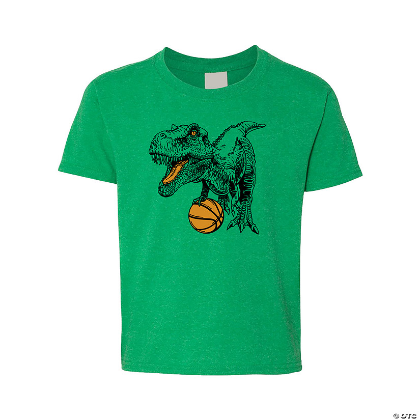 Dinosaur Basketball Youth T-Shirt Image
