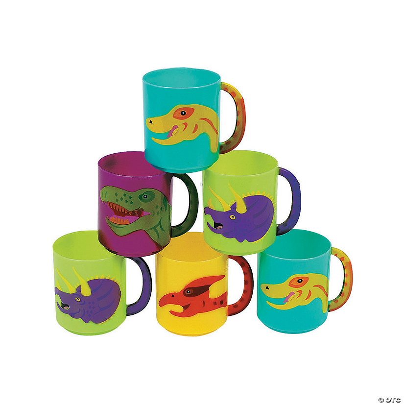 Dinosaur BPA-Free Plastic Mugs - 12 Ct. Image