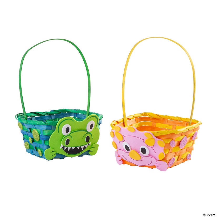 Dinosaur Easter Basket Decorating Craft Kit - Makes 12 Image