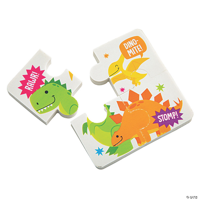 Dinosaur Puzzle Eraser Sets - 12 Pc. Image