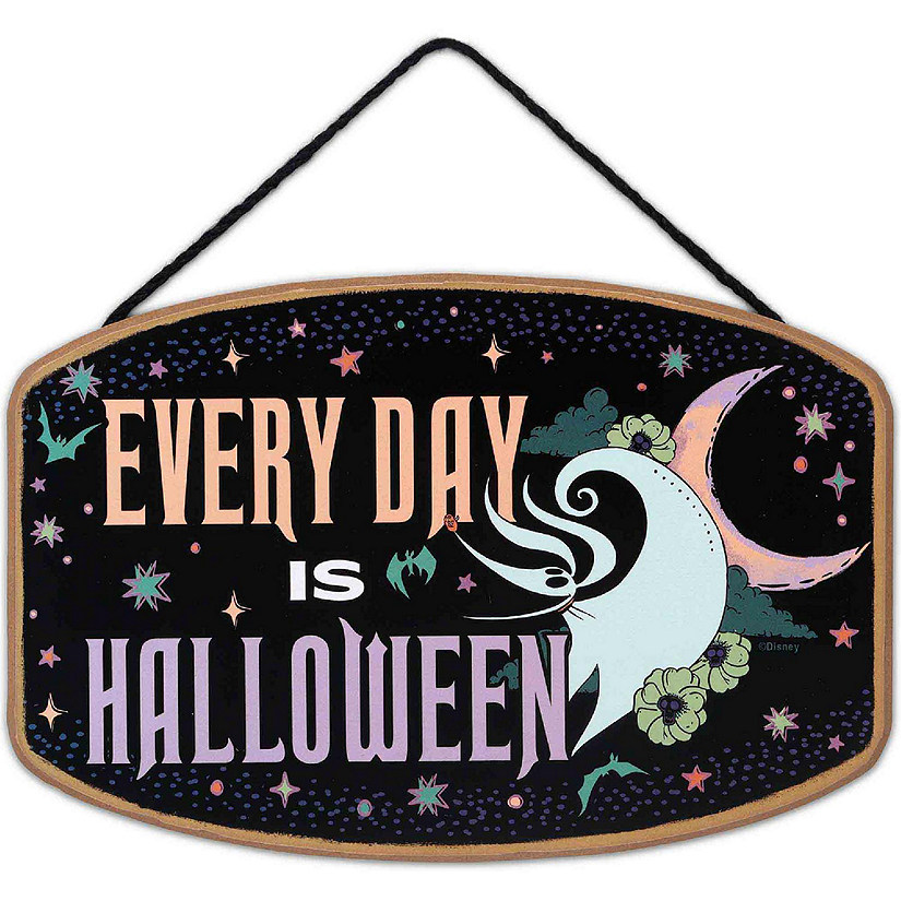 Disney 6x8 The Nightmare Before Christmas Every Day is Halloween Hanging Wood Wall Decor Image