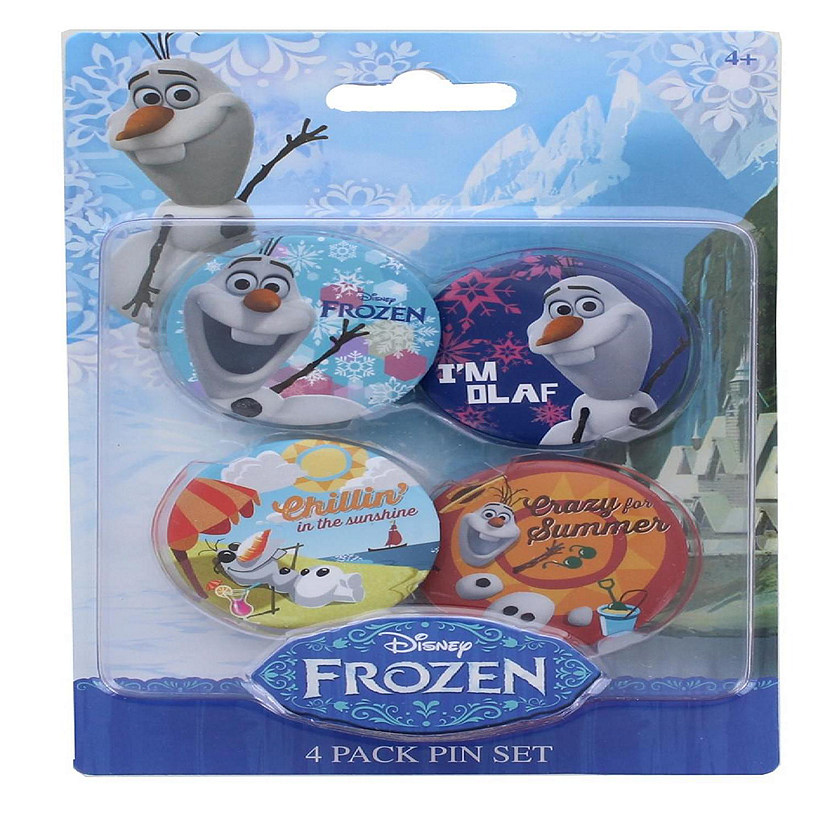 Disney Frozen Olaf 1.25 Inch Collectible Button Pins  Set of 4 Image