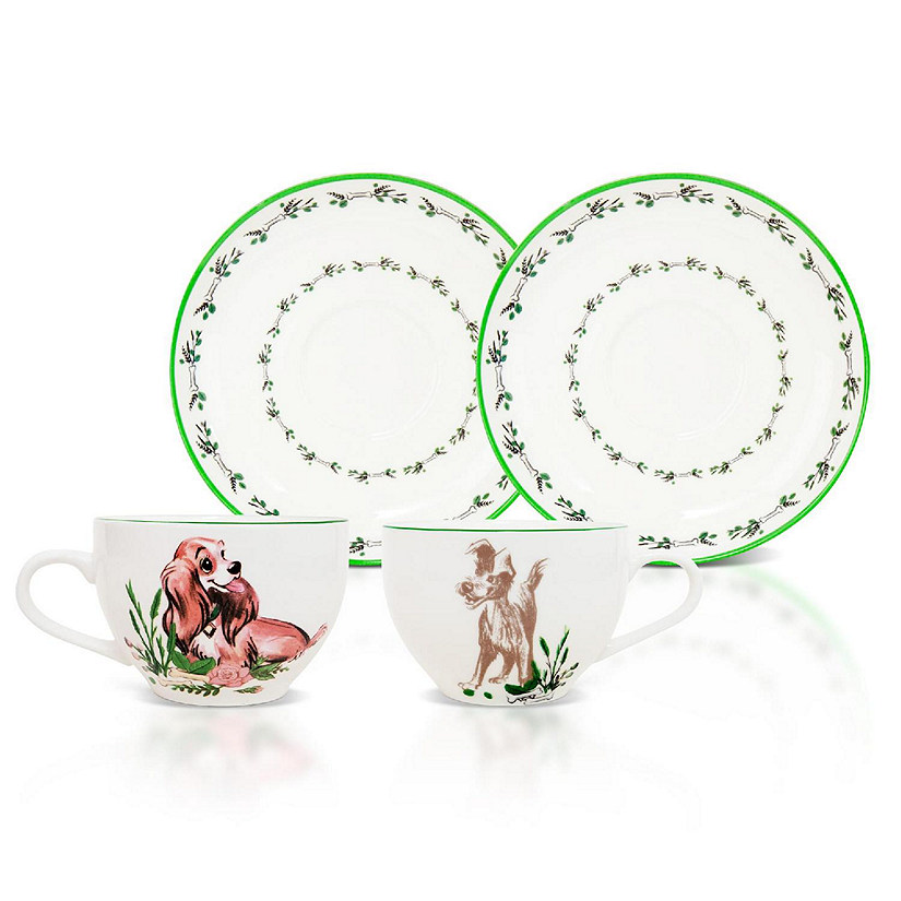 Disney Lady and the Tramp Bone China Teacup and Saucer  Set of 2 Image
