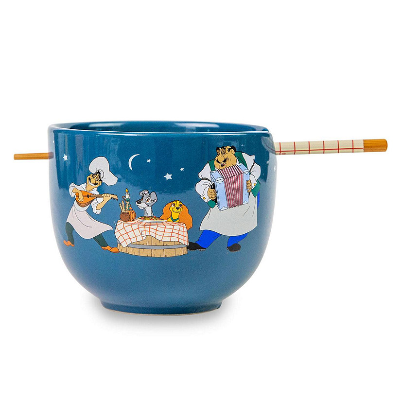 Disney Lady And The Tramp Serenade 20-Ounce Ceramic Ramen Bowl and Chopstick Set Image