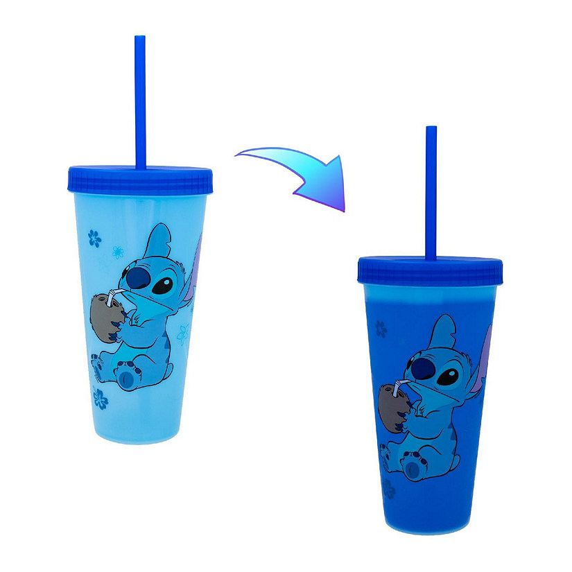 Disney Lilo & Stitch Cool Coconut Color-Changing Plastic Tumbler  24 Ounces Image