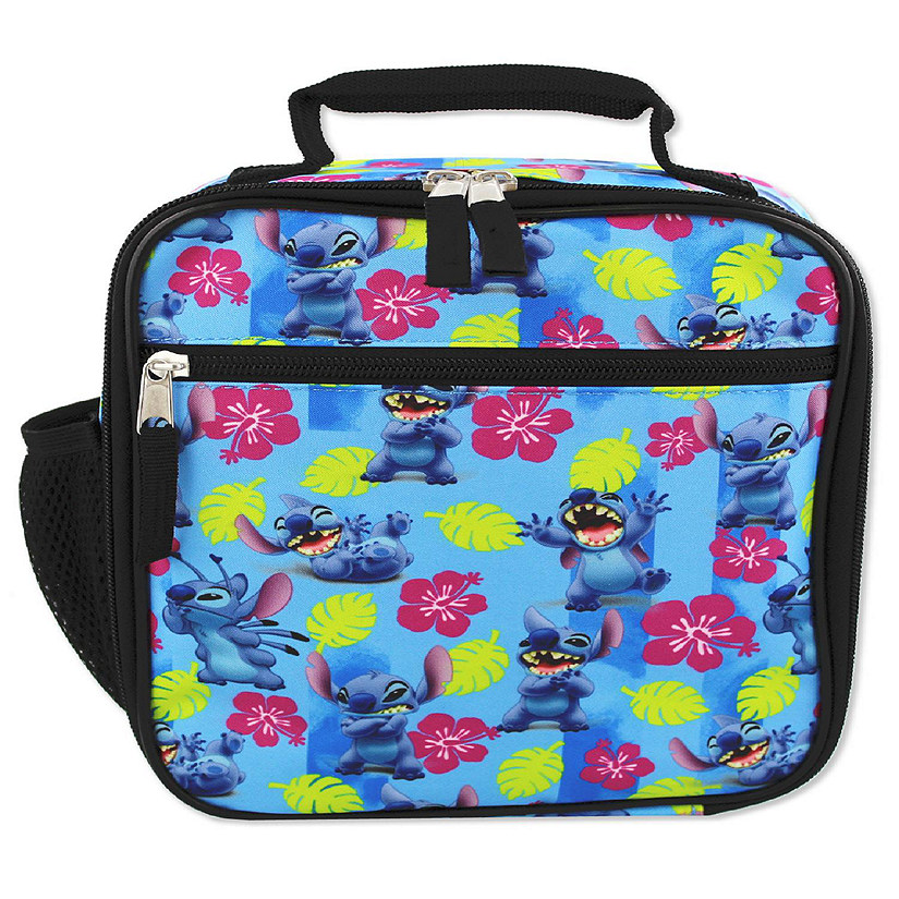 Disney Lilo & Stitch Girls Boys Soft Insulated School Lunch Box (One Size, Blue) Image