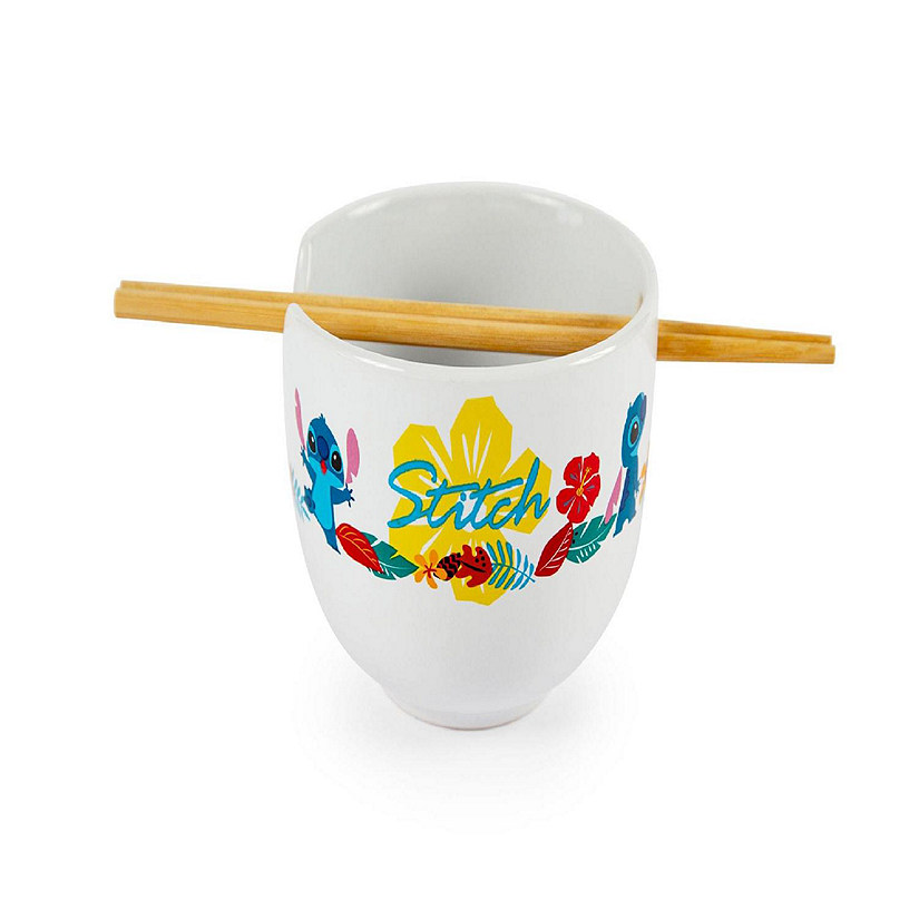 Disney Lilo & Stitch Japanese Dinnerware Set  16-Ounce Ramen Bowl, Chopsticks Image