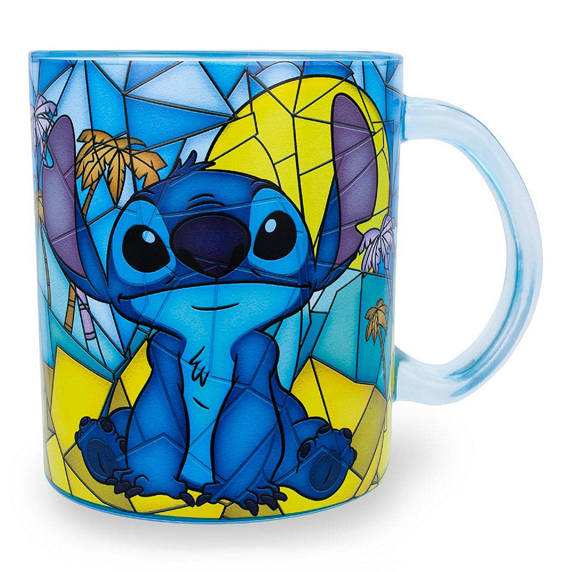 Disney Lilo & Stitch Mosaic Glass Coffee Mug  Holds 18 Ounces Image