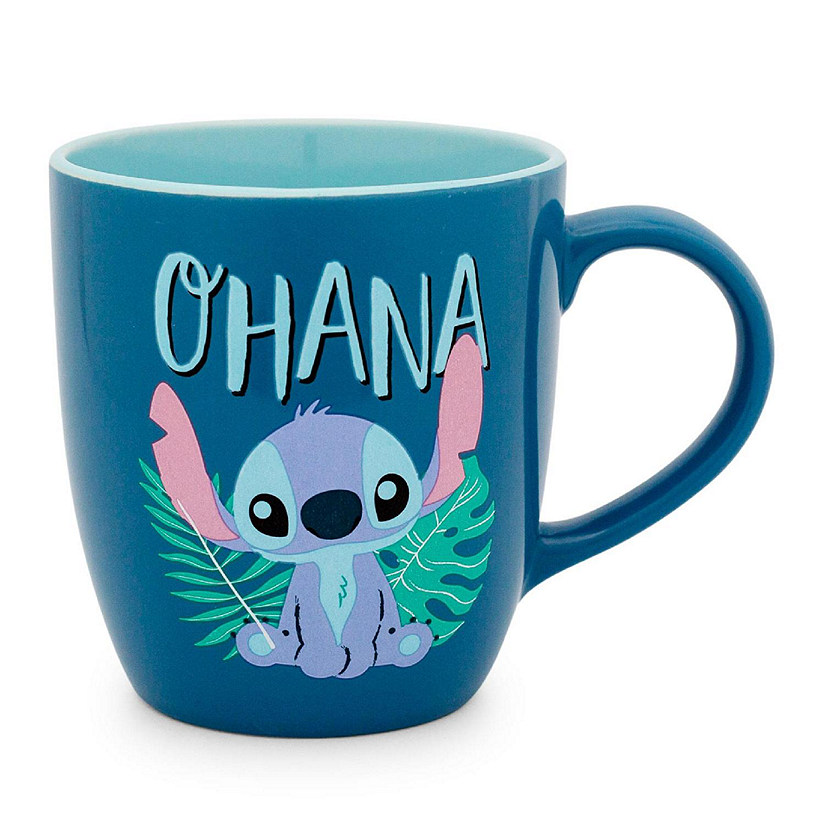 Disney Lilo & Stitch "Ohana" Hawaiian Palm Ceramic Mug  Holds 18 Ounces Image