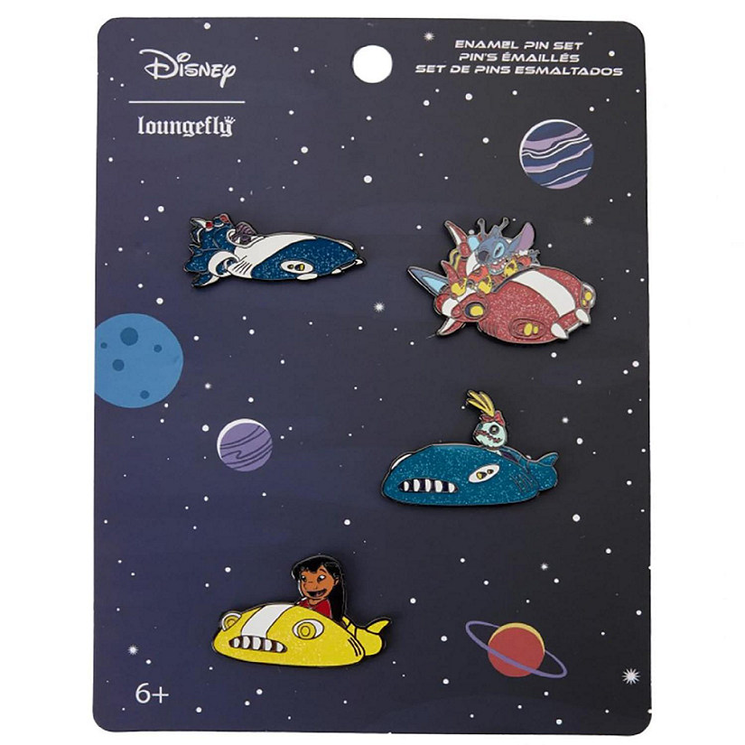 Disney Lilo & Stitch Space Adventure 4 Piece Collector Enamel Pin Set Image