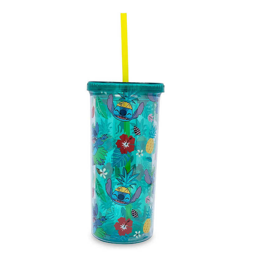 Disney Lilo & Stitch Tropical Summer Icons Carnival Cup with Lid and Straw Image
