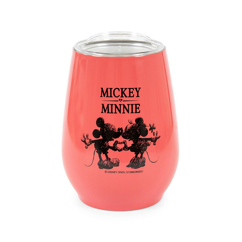 Disney Mickey & Minnie Stainless Steel Tumbler with Lid  Holds 10 Ounces Image