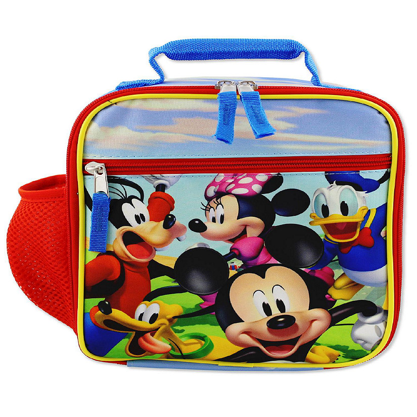 Disney Mickey Mouse Boys Girls Toddler Soft Insulated School Lunch Box (One Size, Red/Blue) Image