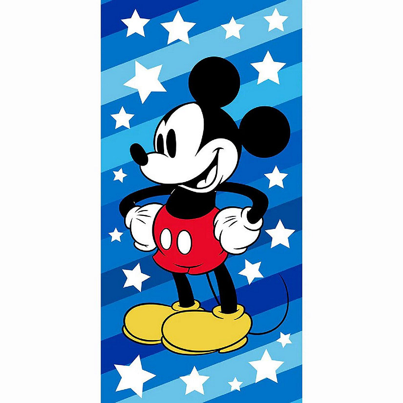 Disney Mickey Mouse "Super Star Blue Stripe" Beach Towel - 27 in. x 54 in. Image