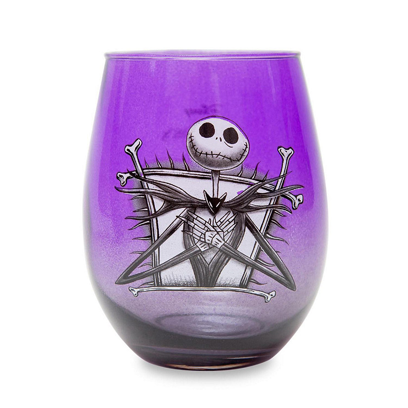 Disney Nightmare Before Christmas Jack Skellington Purple Stemless Wine Glass Image
