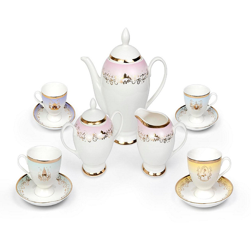 Disney Princess 13-Piece Ceramic Tea Cup Set  Ariel, Cinderella, Jasmine, Belle Image