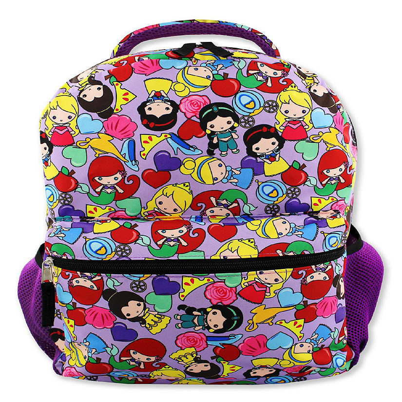 Disney Princess Emoji Girl's 16 Inch School Backpack Bag (One Size, Purple) Image