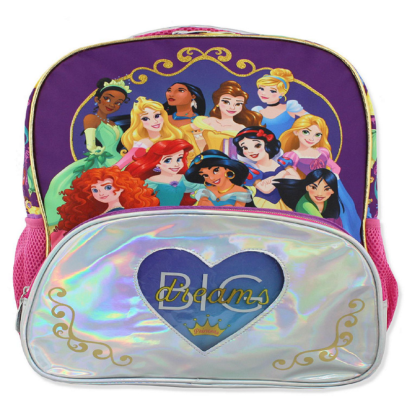 Disney Princess Girl's 16 Inch School Backpack Bag (One Size, Purple/Pink) Image