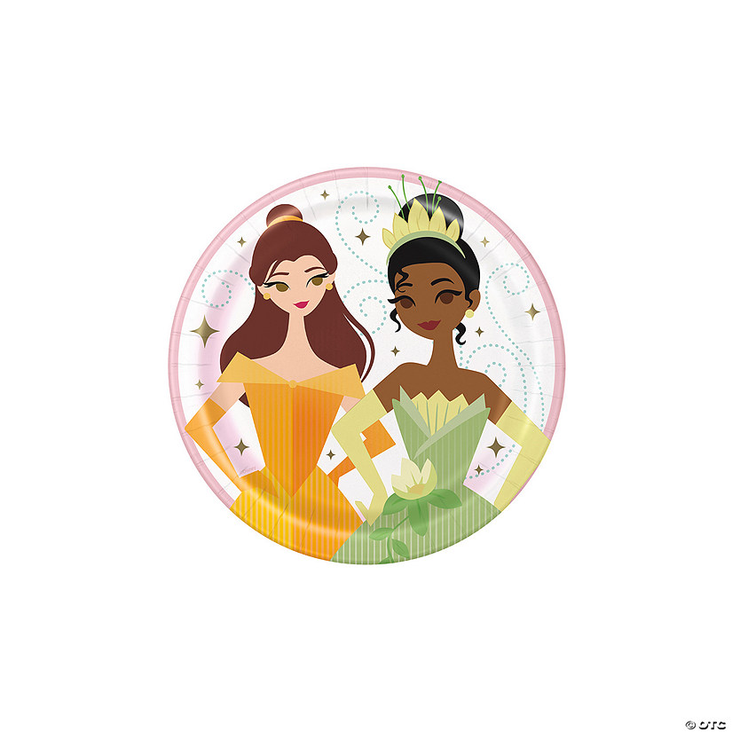 Disney Princess Party Belle & Tiana Paper Dessert Plates - 8 Ct. Image