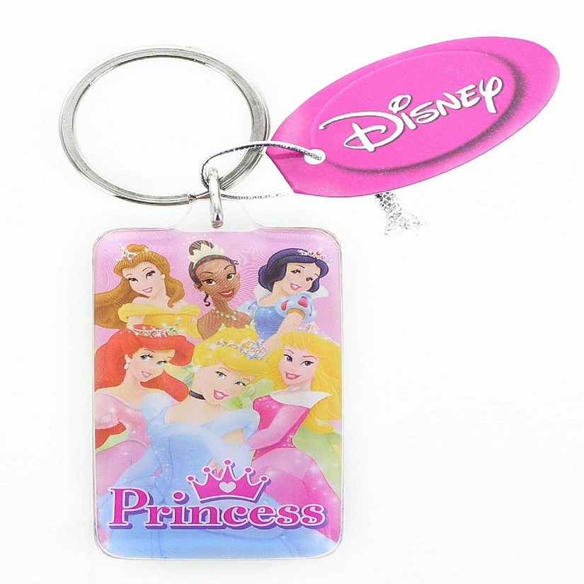 Disney Princess Rectangular Lucite Key Ring Image