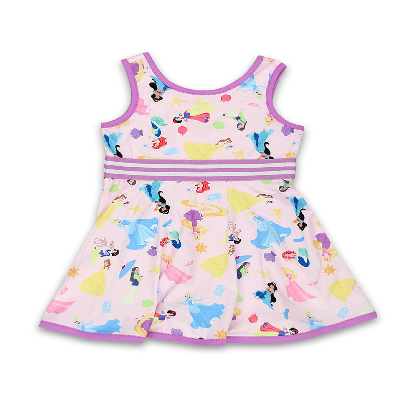 Disney Princess Toddler Girls Fit and Flare Ultra Soft Dress (2T, Pink) Image