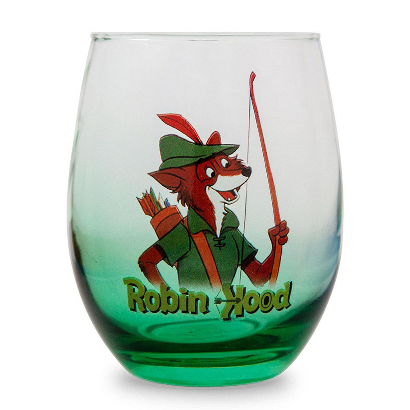 Disney Robin Hood Stemless Wine Glass  Holds 20 Ounces Image