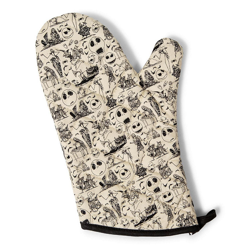 Disney The Nightmare Before Christmas Black and White Kitchen Oven Mitt Glove Image