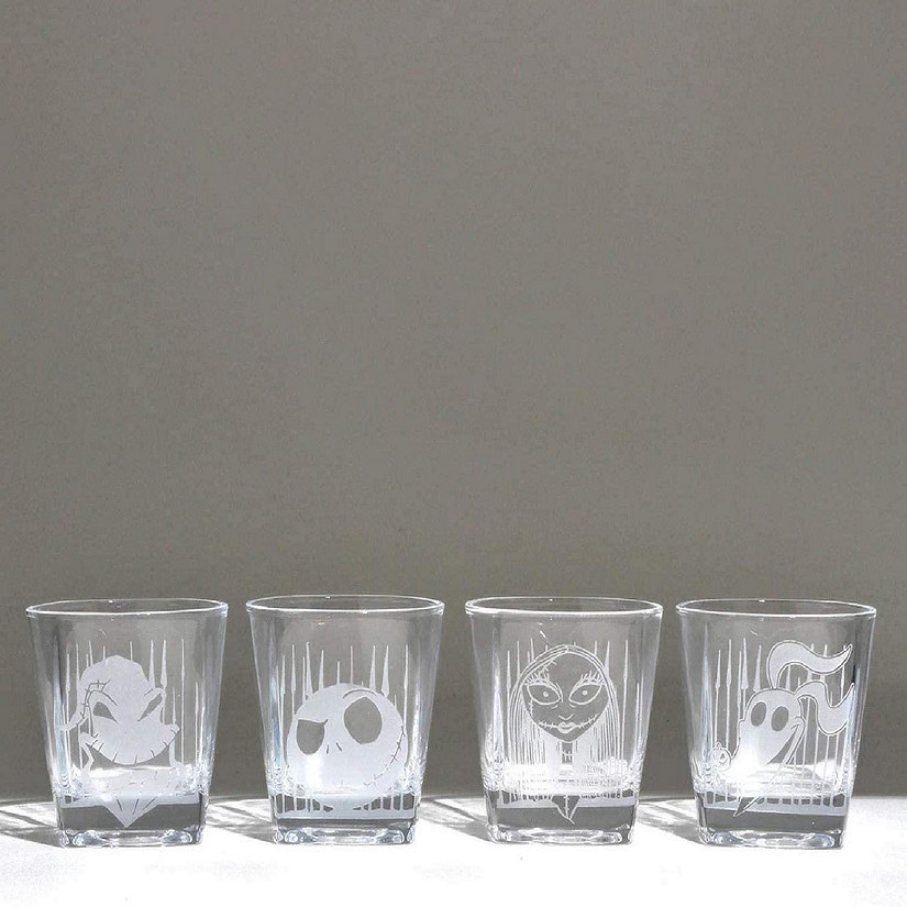 Disney The Nightmare Before Christmas Characters 9-Ounce Rock Glasses  Set of 4 Image