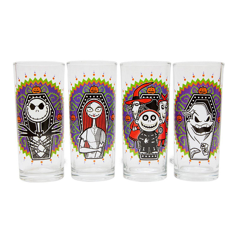 Disney The Nightmare Before Christmas Day of the Dead Tumbler Glasses  Set of 4 Image