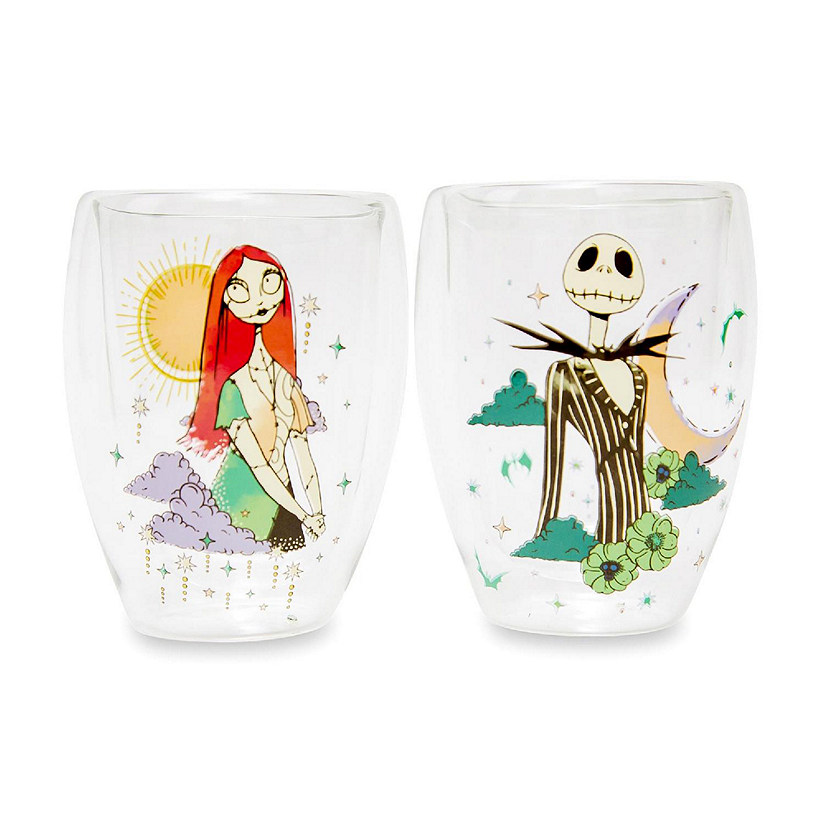 Disney The Nightmare Before Christmas Jack and Sally Stemless Glasses  Set of 2 Image