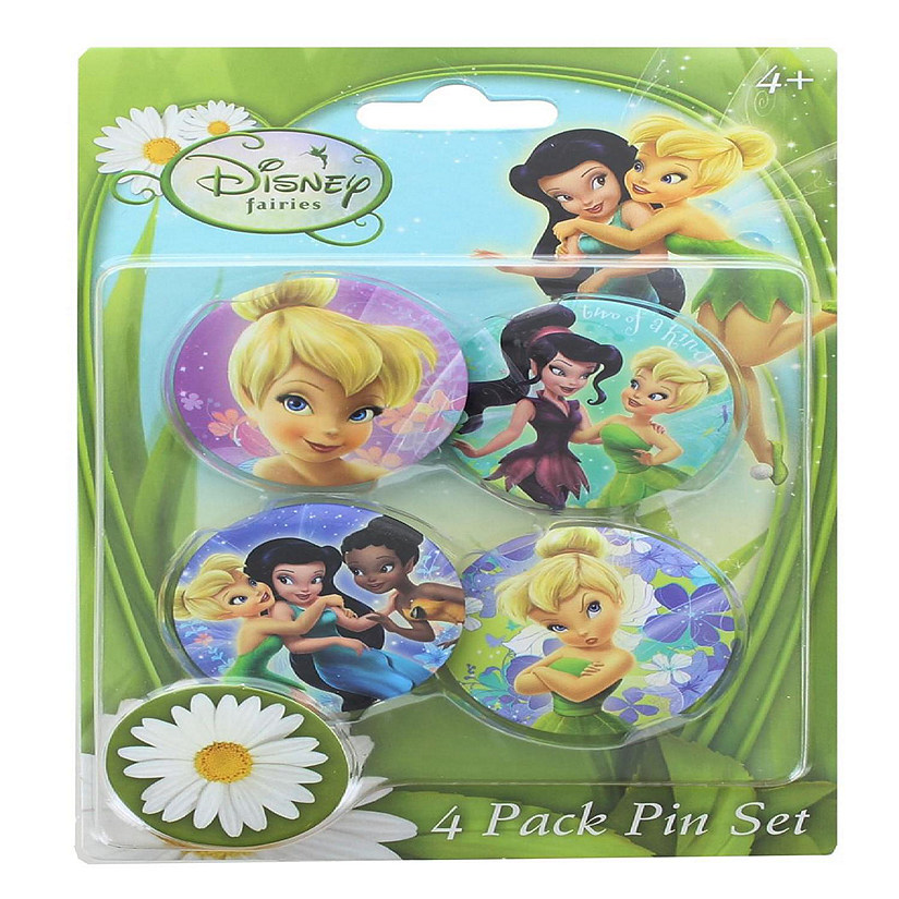 Disney Tinker Bell 1.25 Inch Collectible Button Pins  Set of 4 Image