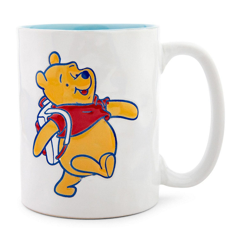 Disney Winnie the Pooh "Adventure Awaits" Pottery Ceramic Mug  Holds 16 Ounces Image