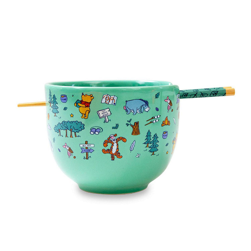 Disney Winnie the Pooh Allover Icons 20-Ounce Ramen Bowl and Chopstick Set Image