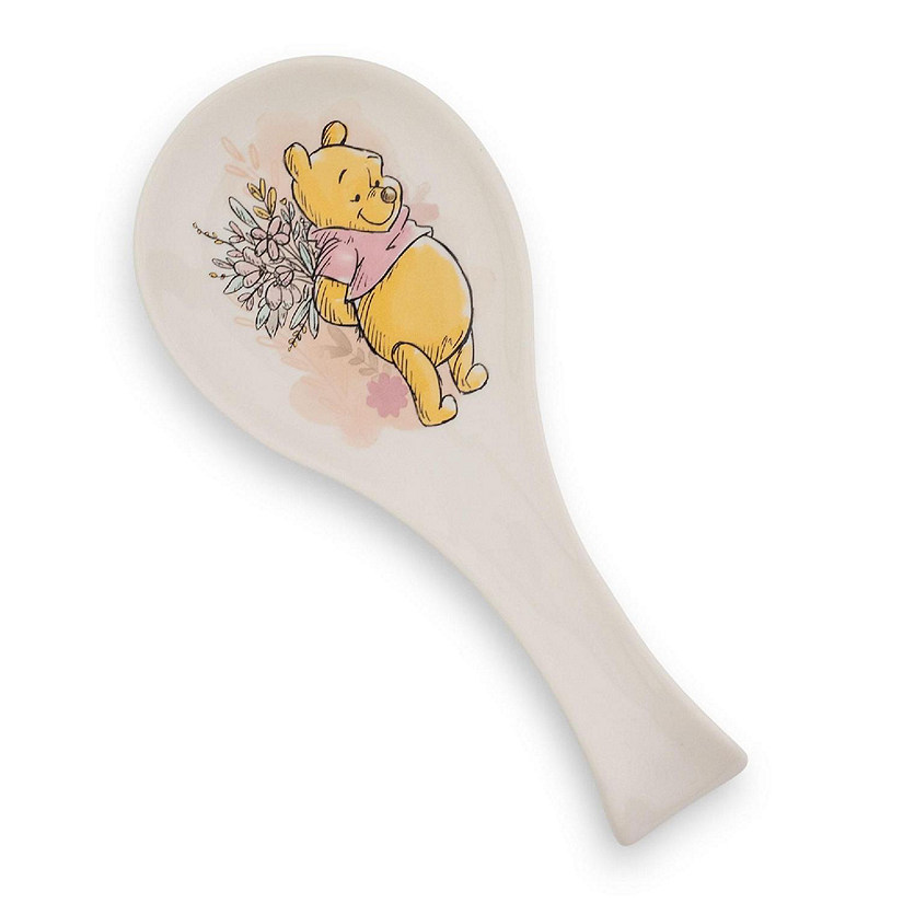 Disney Winnie the Pooh Floral Ceramic Spoon Rest Holder Image