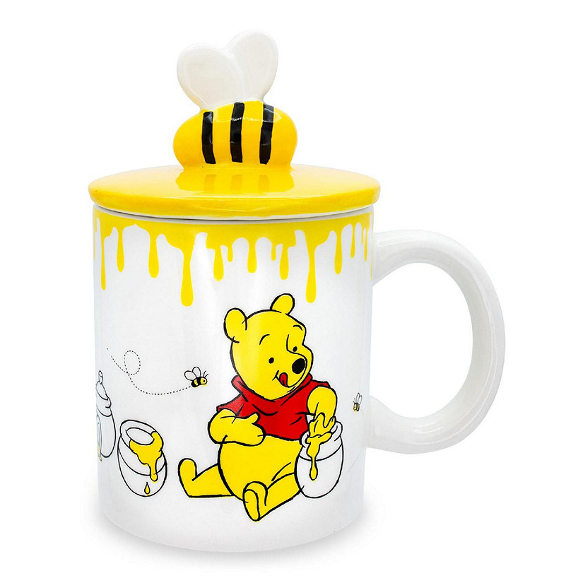Disney Winnie The Pooh Hunny Pot Ceramic Mug With Lid  Holds 18 Ounces Image