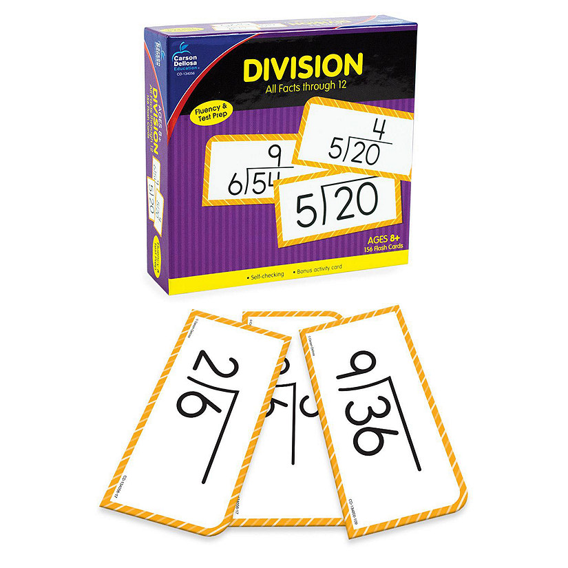 Division All Facts through 12 Flash Cards Image
