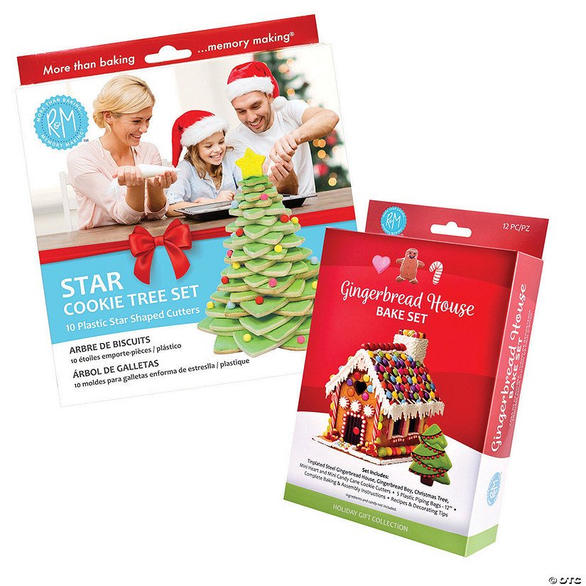 DIY Gingerbread House Kit and Christmas Cookie Tree Kit, 2 Piece Set Image