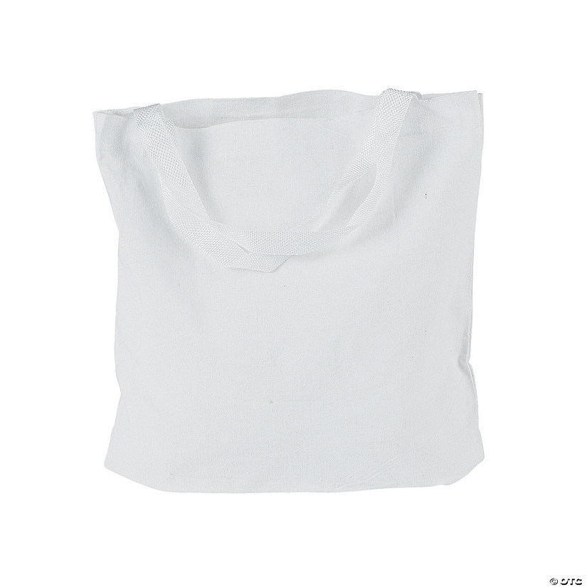 DIY Large White Canvas Tote Bags - 12 Pc. Image